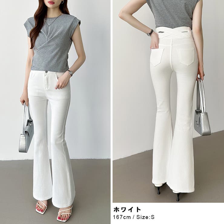 フレアデニムパンツ フレアパンツ デニム | COCOMOMO | 詳細画像15 