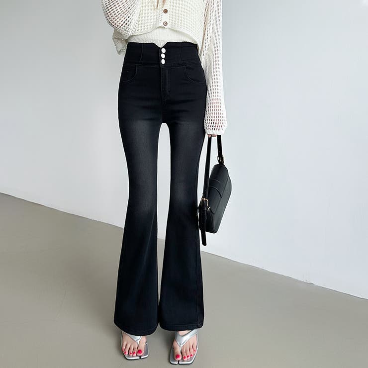 フレアデニムパンツ フレアパンツ デニム | COCOMOMO | 詳細画像18 