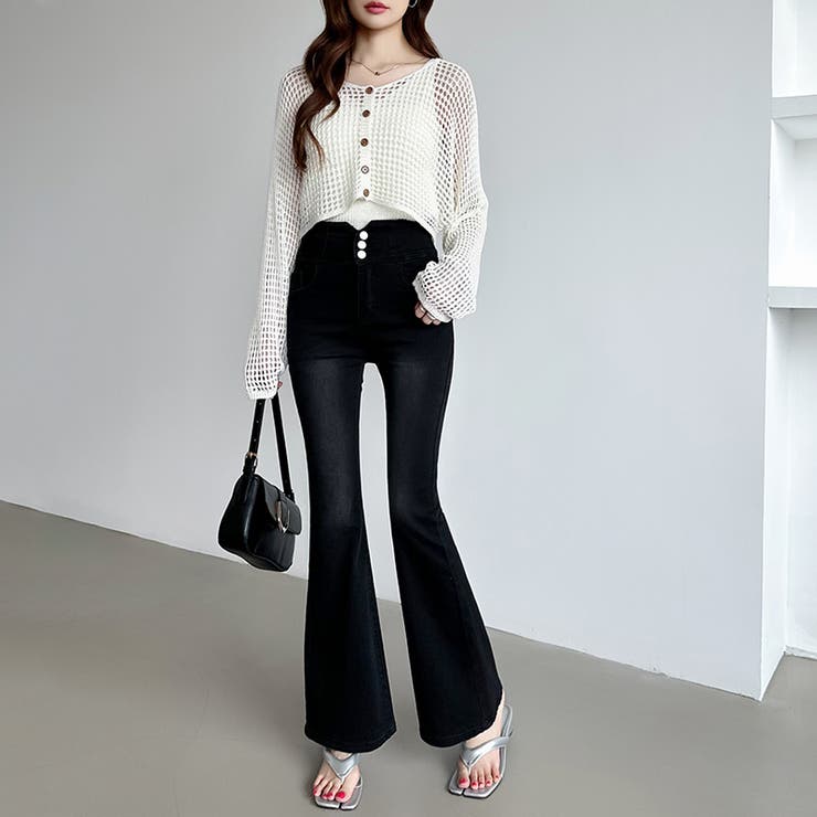 フレアデニムパンツ フレアパンツ デニム | COCOMOMO | 詳細画像25 