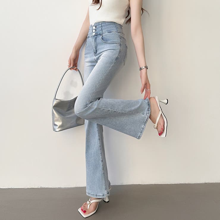 フレアデニムパンツ フレアパンツ デニム | COCOMOMO | 詳細画像5 