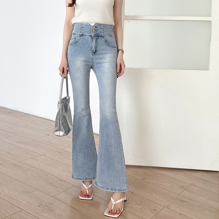 フレアデニムパンツ フレアパンツ デニム | COCOMOMO | 詳細画像8 