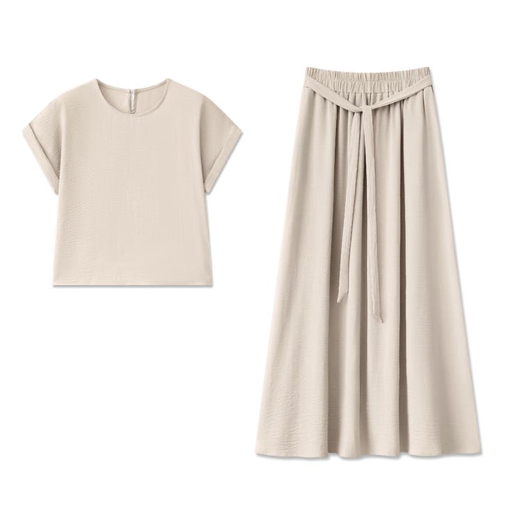 スカートセット カットソー セットアップ夏[品番：COCW0006504