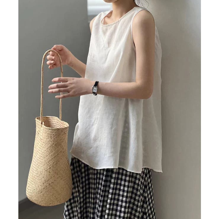 バックリボン ノースリーブブラウス チュニック | COCOMOMO | 詳細画像3 