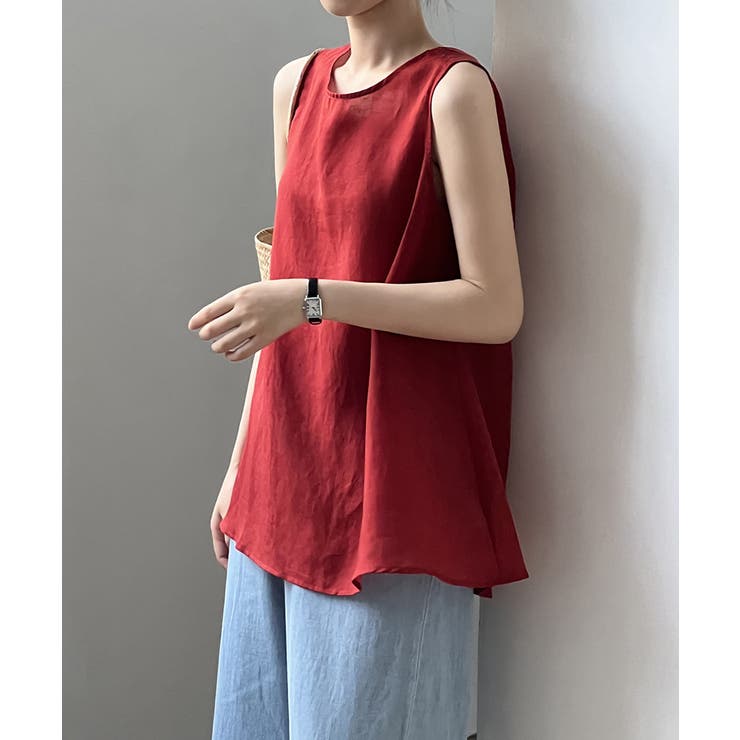 バックリボン ノースリーブブラウス チュニック | COCOMOMO | 詳細画像8 