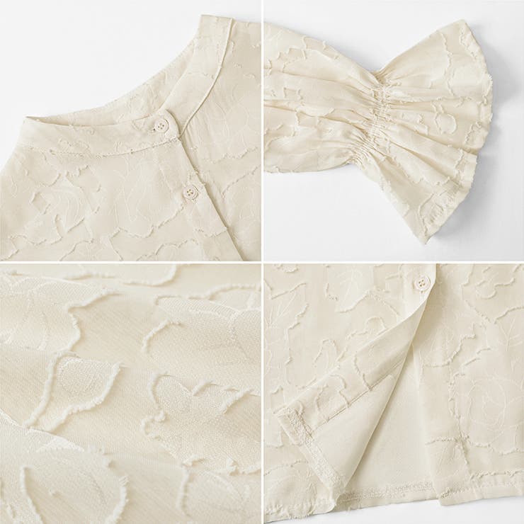 前後2way ジャガードブラウス シフォンブラウス | COCOMOMO | 詳細画像44 