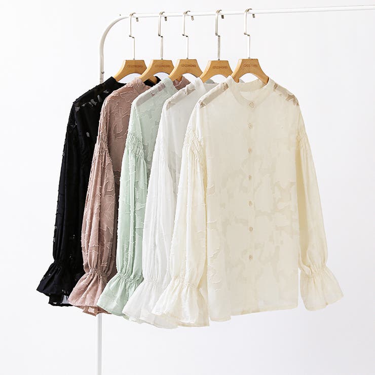 前後2way ジャガードブラウス シフォンブラウス | COCOMOMO | 詳細画像43 