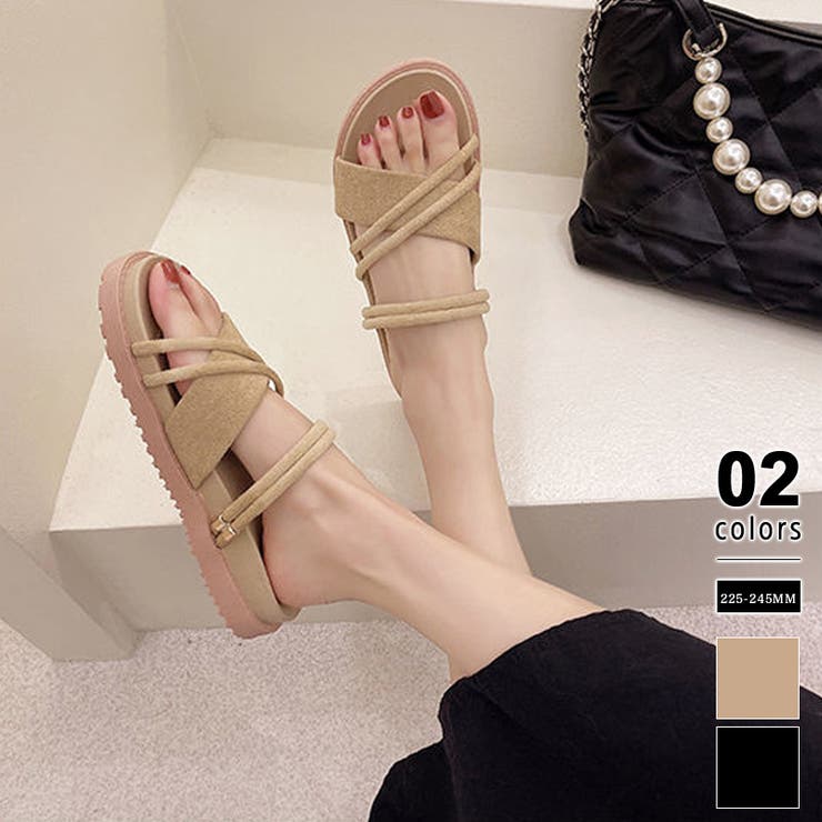 ブラウン | ダブルストラップサンダル 2way サンダル | COCOMOMO