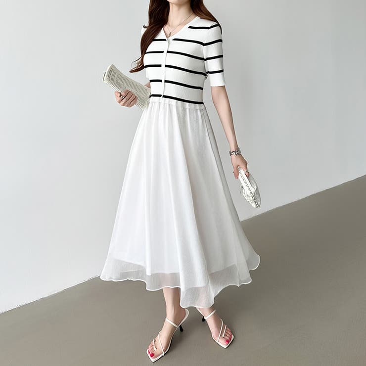 ドッキングワンピース オーガンジー 夏ワンピース | COCOMOMO | 詳細画像4 