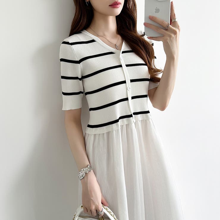 ドッキングワンピース オーガンジー 夏ワンピース | COCOMOMO | 詳細画像7 