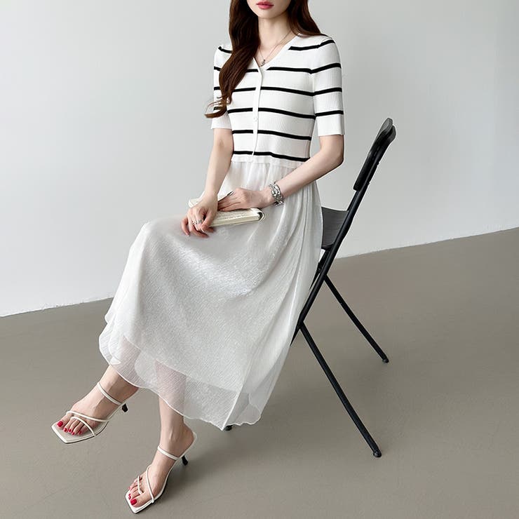 ドッキングワンピース オーガンジー 夏ワンピース | COCOMOMO | 詳細画像8 