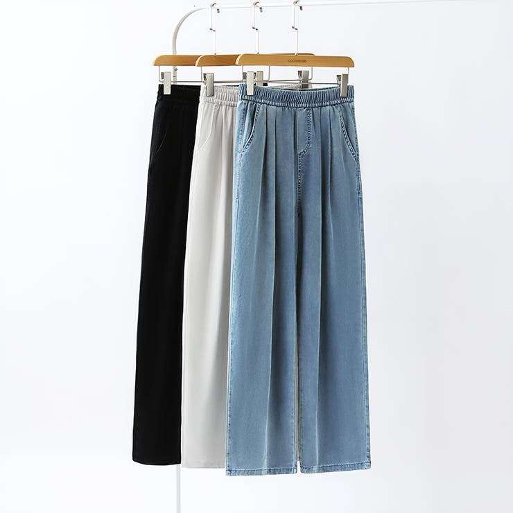 ワイドパンツ 接触冷感 ワイドデニムパンツ | COCOMOMO | 詳細画像16 