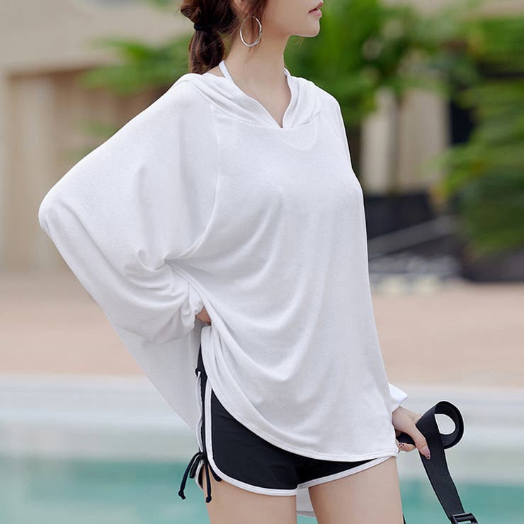 タンキニ水着 シアーパーカーセット 水着体型カバー | COCOMOMO | 詳細画像12 