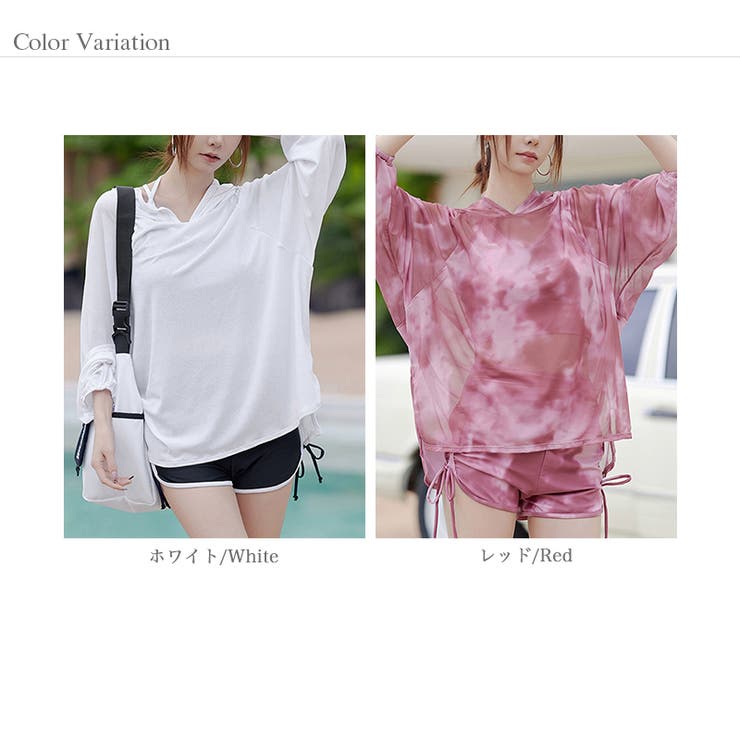 タンキニ水着 シアーパーカーセット 水着体型カバー | COCOMOMO | 詳細画像19 