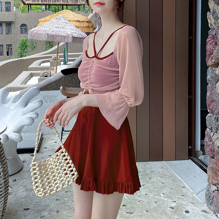 2wayオフショル水着 ワンピース水着 水着体型カバー | COCOMOMO | 詳細画像10 