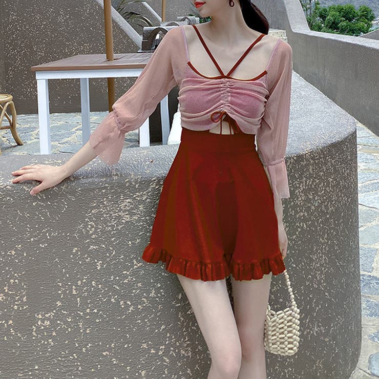 2wayオフショル水着 ワンピース水着 水着体型カバー | COCOMOMO | 詳細画像11 