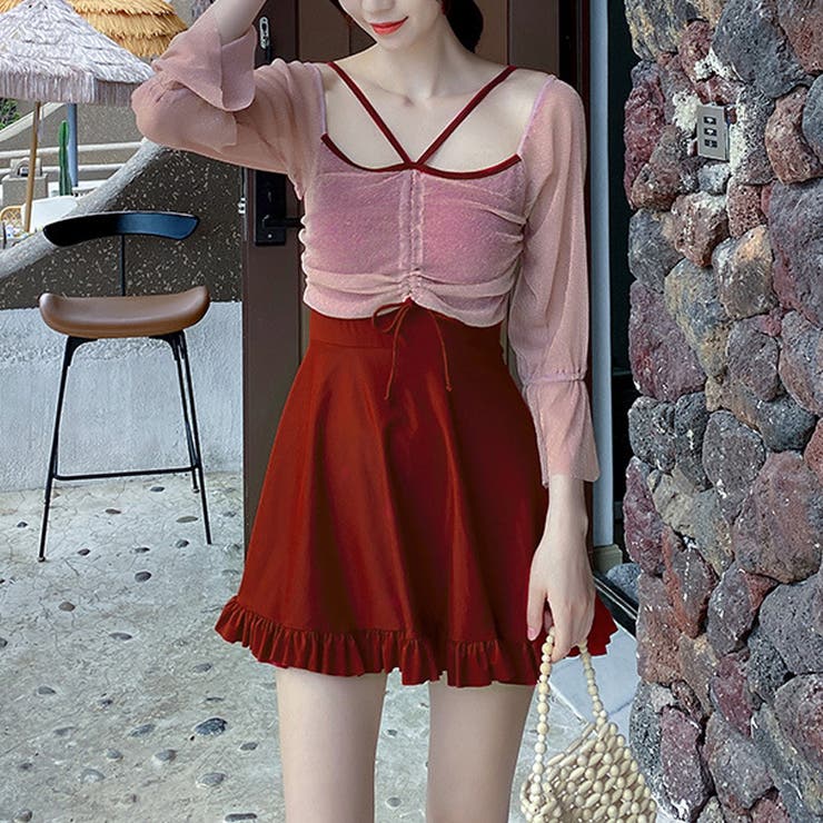 2wayオフショル水着 ワンピース水着 水着体型カバー | COCOMOMO | 詳細画像9 