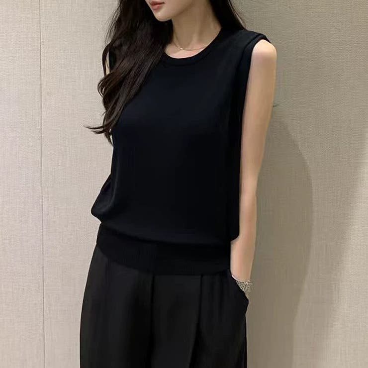 ノースリーブ サマーニット 夏トップス[品番：COCW0006531