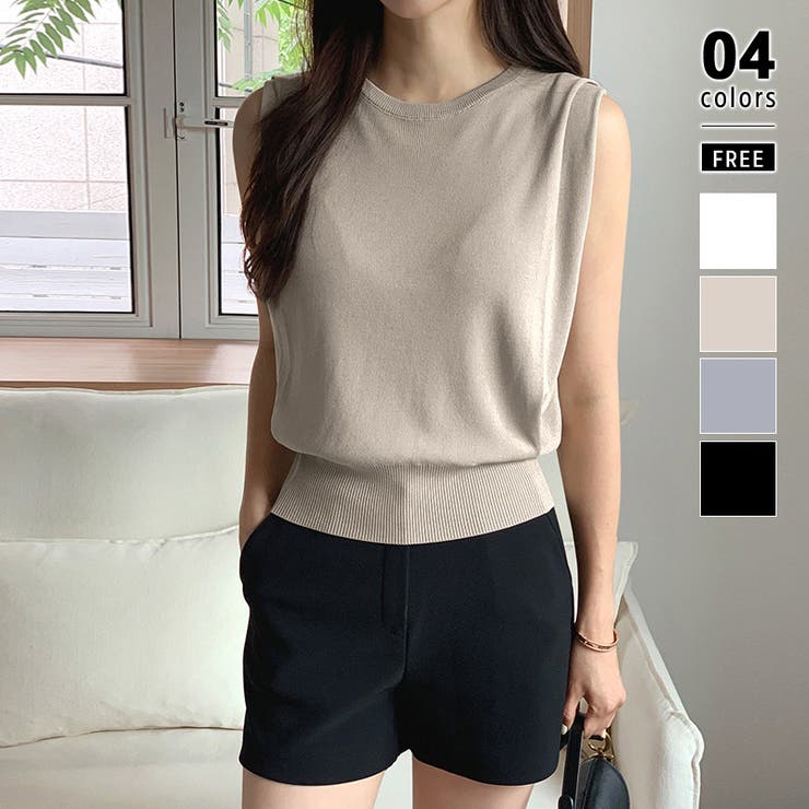 カーキ | ノースリーブ サマーニット 夏トップス | COCOMOMO