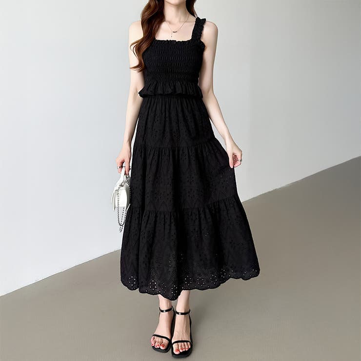 シャーリングキャミソール ティアードスカート セットアップ夏 | COCOMOMO | 詳細画像11 