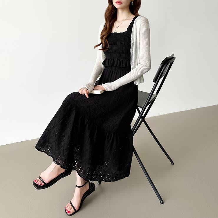 シャーリングキャミソール ティアードスカート セットアップ夏 | COCOMOMO | 詳細画像12 