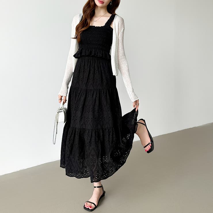 シャーリングキャミソール ティアードスカート セットアップ夏 | COCOMOMO | 詳細画像17 