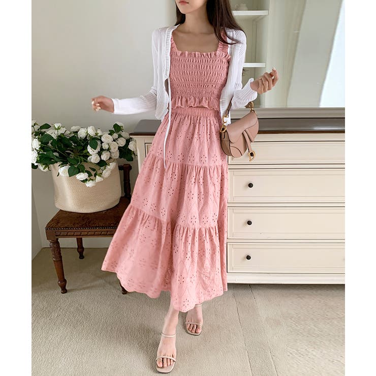 シャーリングキャミソール ティアードスカート セットアップ夏 | COCOMOMO | 詳細画像21 