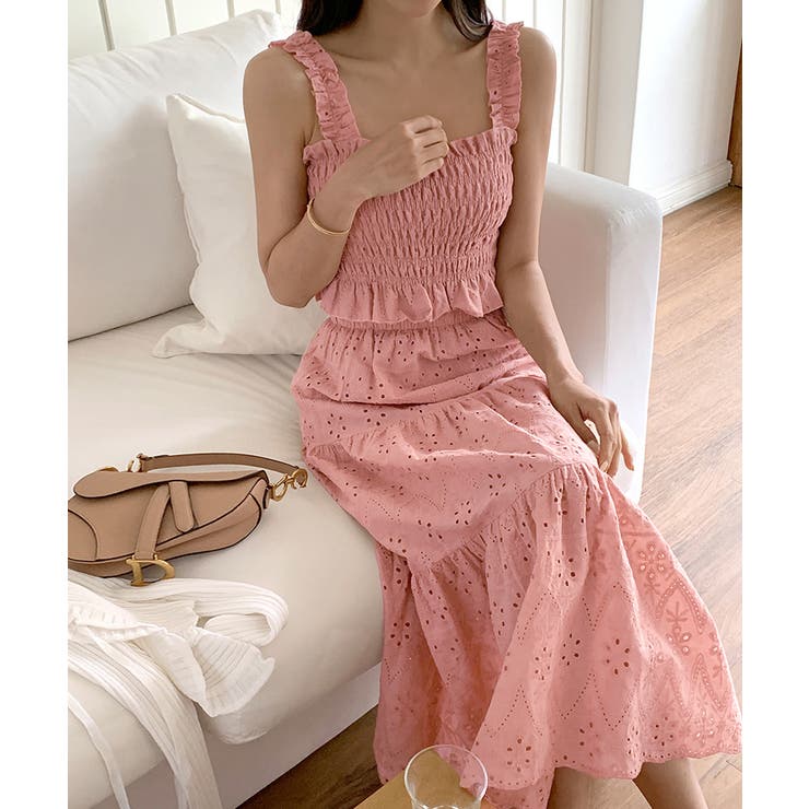 シャーリングキャミソール ティアードスカート セットアップ夏 | COCOMOMO | 詳細画像22 