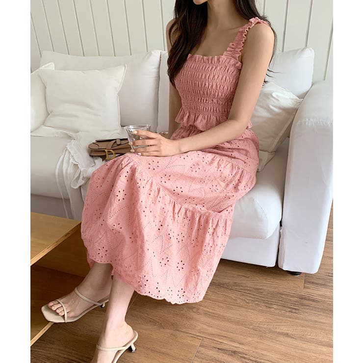 シャーリングキャミソール ティアードスカート セットアップ夏 | COCOMOMO | 詳細画像23 