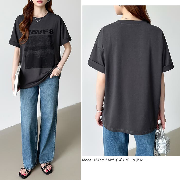 フォトプリントTシャツ ロゴtシャツ オーバーサイズ | COCOMOMO | 詳細画像22 