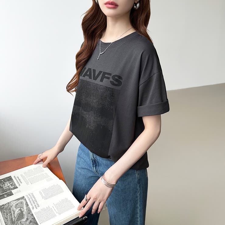 フォトプリントTシャツ ロゴtシャツ オーバーサイズ | COCOMOMO | 詳細画像24 