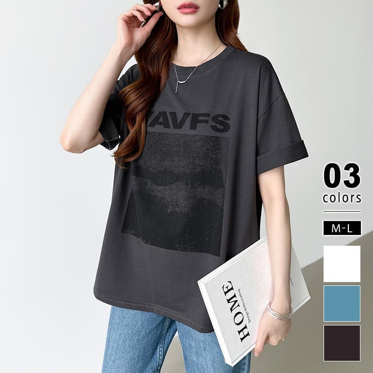 ダークグレー | フォトプリントTシャツ ロゴtシャツ オーバーサイズ | COCOMOMO