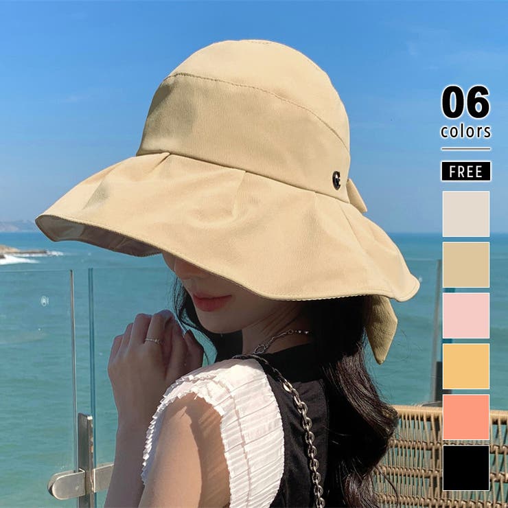 ブラウン | つば広ハット 帽子 日焼け対策 | COCOMOMO
