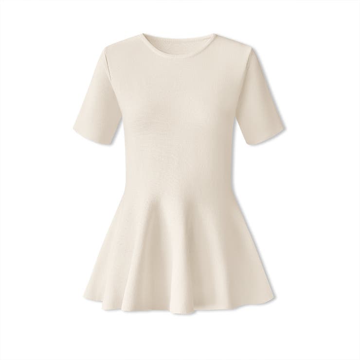 ペプラムトップス サマーニット オフィスカジュアル | COCOMOMO | 詳細画像20 