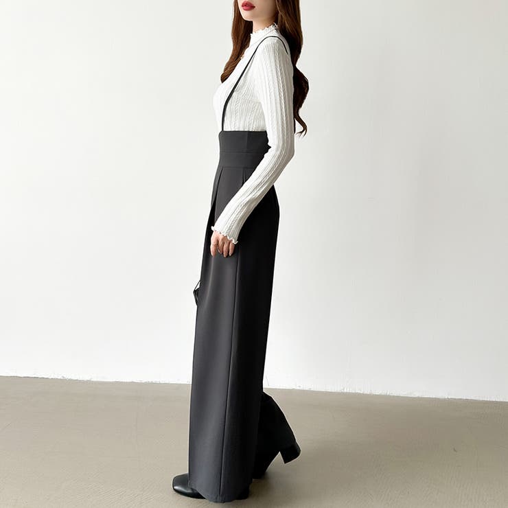 サロペットパンツ ハイウエスト ワイドパンツ | COCOMOMO | 詳細画像8 