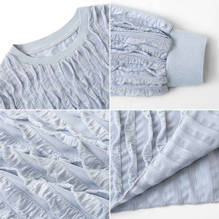 フリルトップス 長袖カットソー ウェーブTシャツ | COCOMOMO | 詳細画像51 