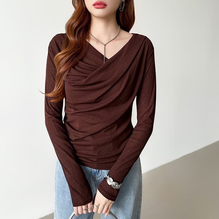 オフショルダードレープトップス オフショルダー シアートップス | COCOMOMO | 詳細画像15 