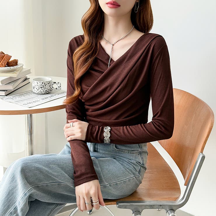 オフショルダードレープトップス オフショルダー シアートップス | COCOMOMO | 詳細画像19 