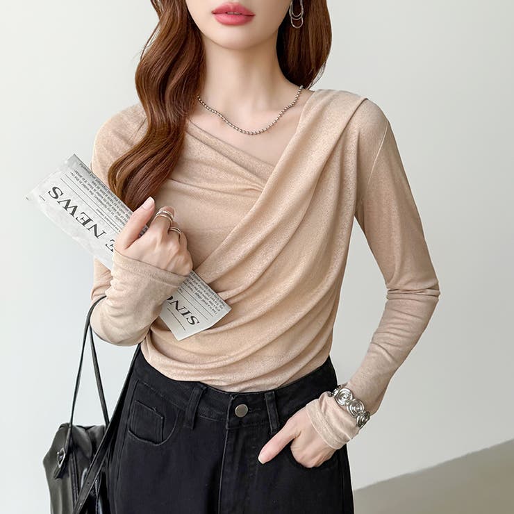 オフショルダードレープトップス オフショルダー シアートップス | COCOMOMO | 詳細画像24 