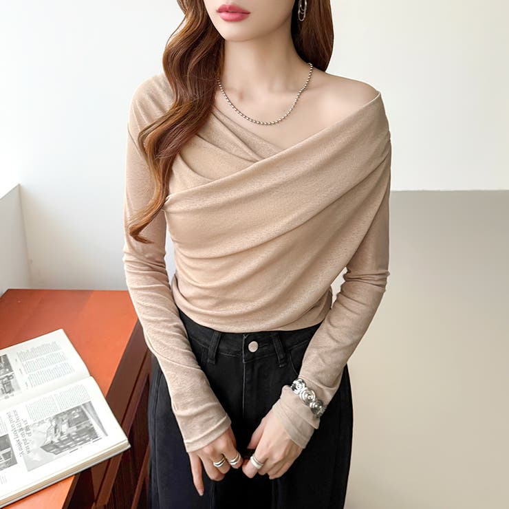 オフショルダードレープトップス オフショルダー シアートップス | COCOMOMO | 詳細画像28 