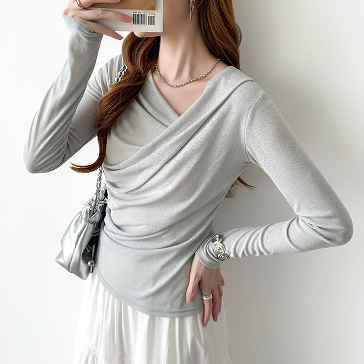 オフショルダードレープトップス オフショルダー シアートップス | COCOMOMO | 詳細画像33 