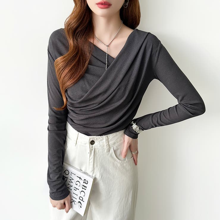 オフショルダードレープトップス オフショルダー シアートップス | COCOMOMO | 詳細画像37 