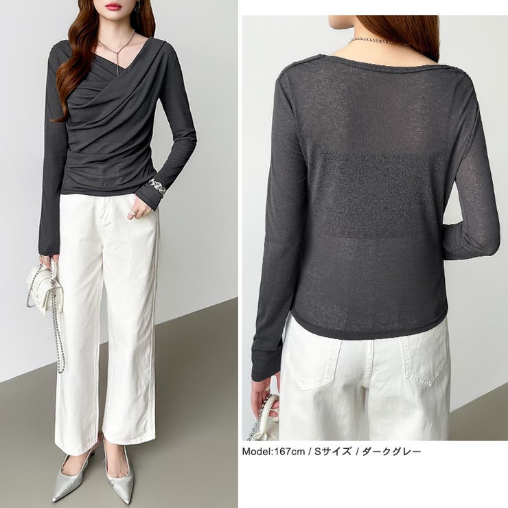 オフショルダードレープトップス オフショルダー シアートップス | COCOMOMO | 詳細画像39 