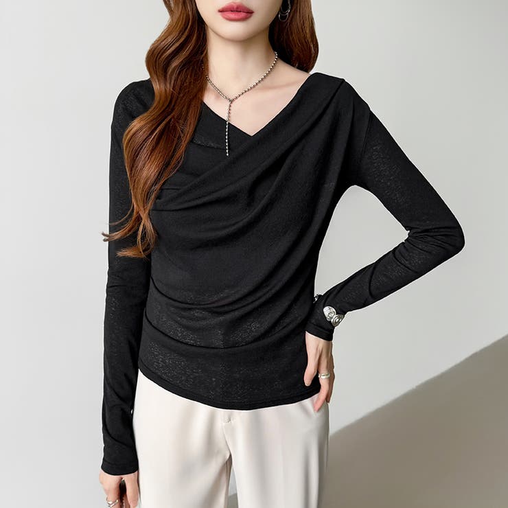 オフショルダードレープトップス オフショルダー シアートップス | COCOMOMO | 詳細画像44 