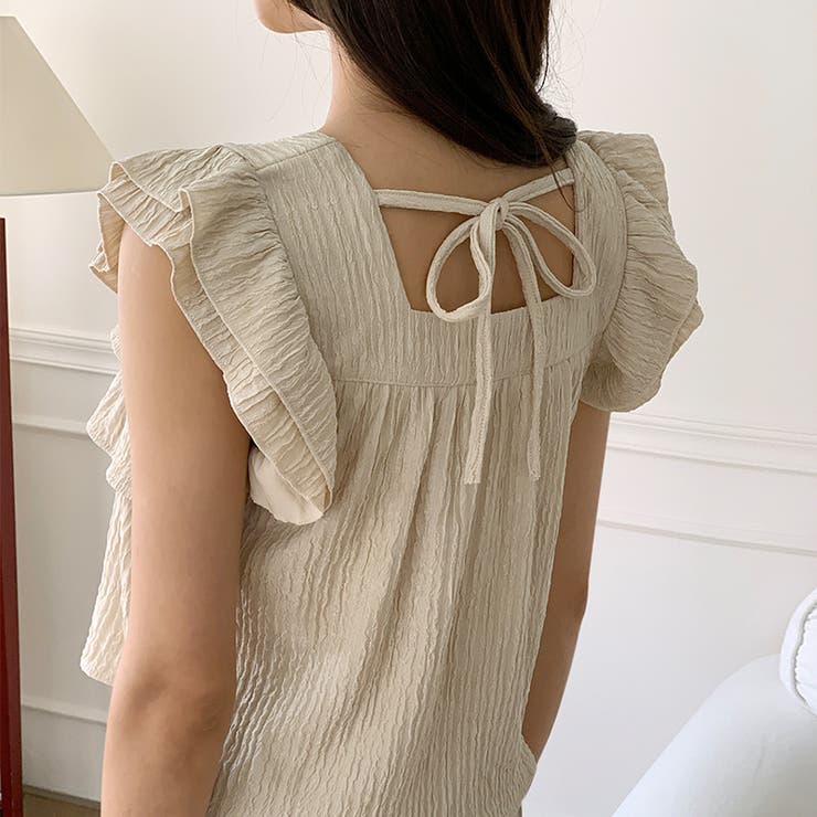 フリルショルダーティアードセットアップ パンツセットアップ セットアップ夏 | COCOMOMO | 詳細画像11 