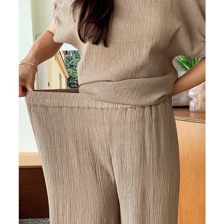 セットアップ夏 半袖トップスワイドパンツセット パンツセットアップ | COCOMOMO | 詳細画像12 