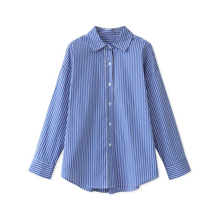 ストライプシャツ オーバーサイズ カラーシャツ | COCOMOMO | 詳細画像24 