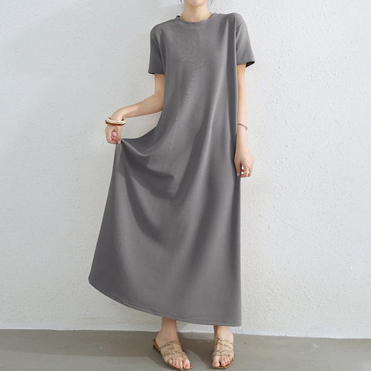 エンボスワンピース フレアワンピース 夏ワンピース[品番