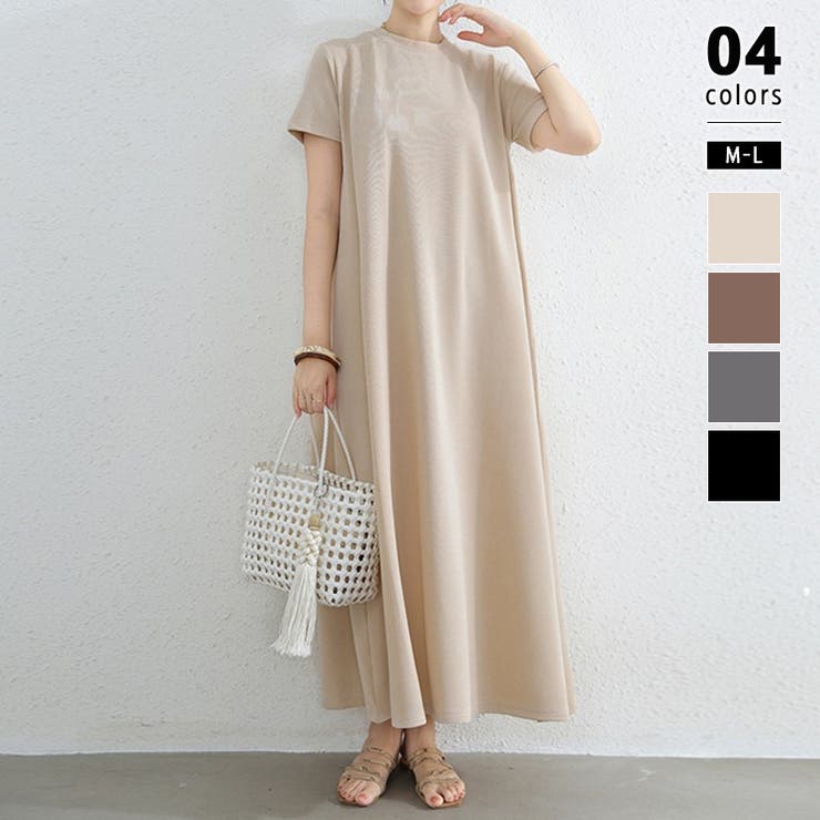 エンボスワンピース フレアワンピース 夏ワンピース[品番