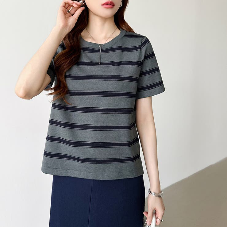 サマーニット ボーダーニット トップス夏 | COCOMOMO | 詳細画像18 