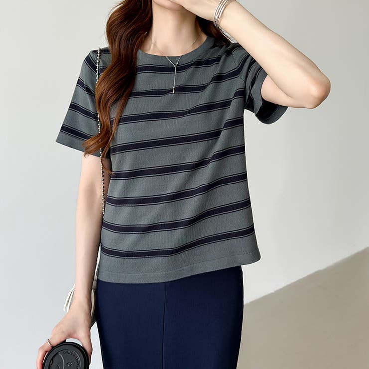 サマーニット ボーダーニット トップス夏 | COCOMOMO | 詳細画像20 